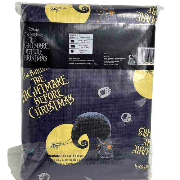 Disney Nightmare Before Christmas Tablecloth 60"X84" Jack Skellington Pumpkins - Picture 12 of 12